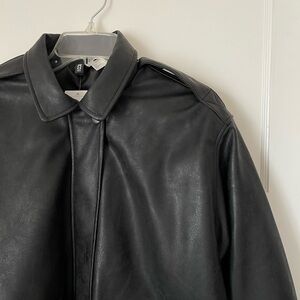 H&M Vegan Leather Bomber Jacket